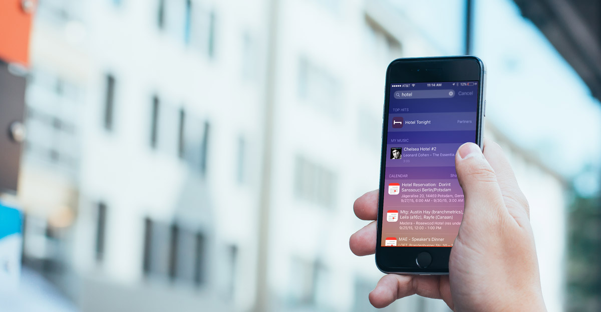 Apple iOS 9 Spotlight Search Result