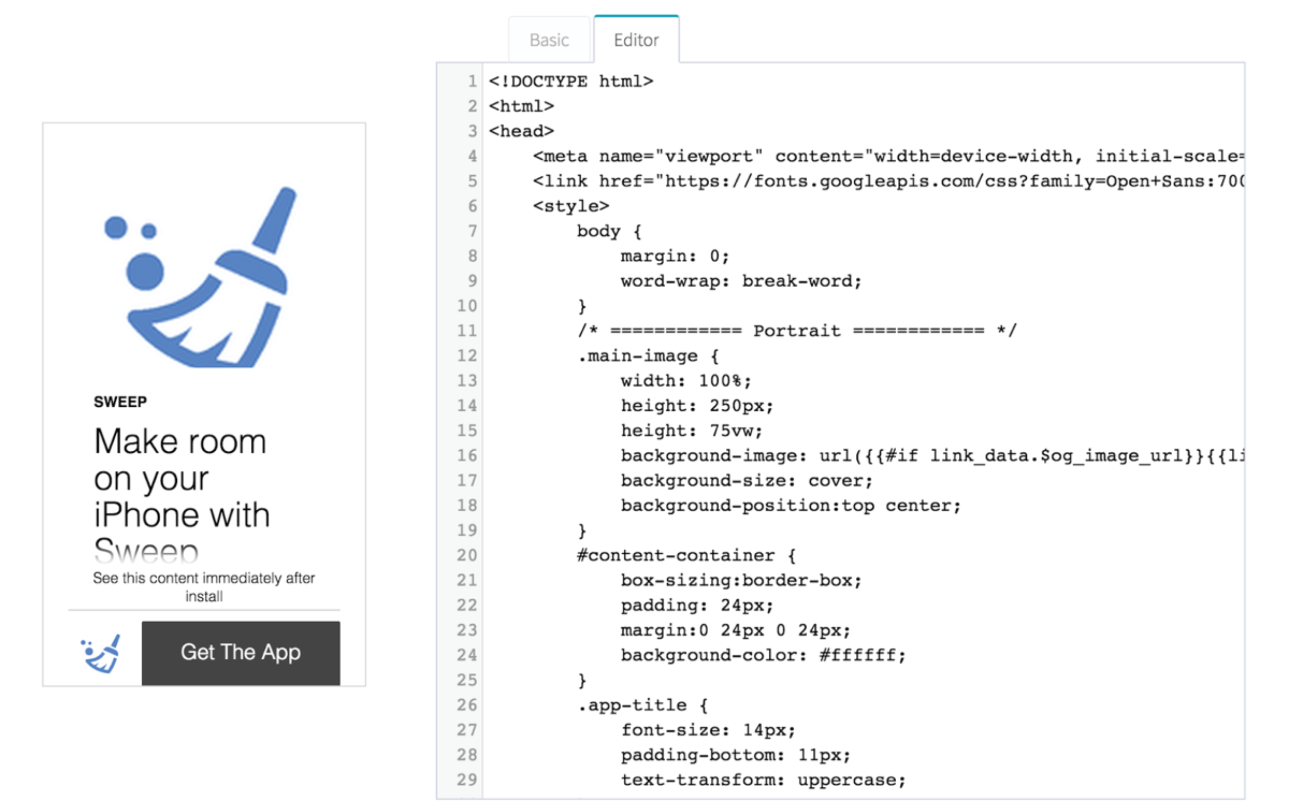 Deepviews template editor