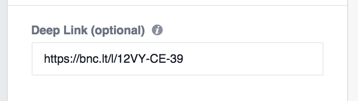 Paste your Branch deep link into Facebook