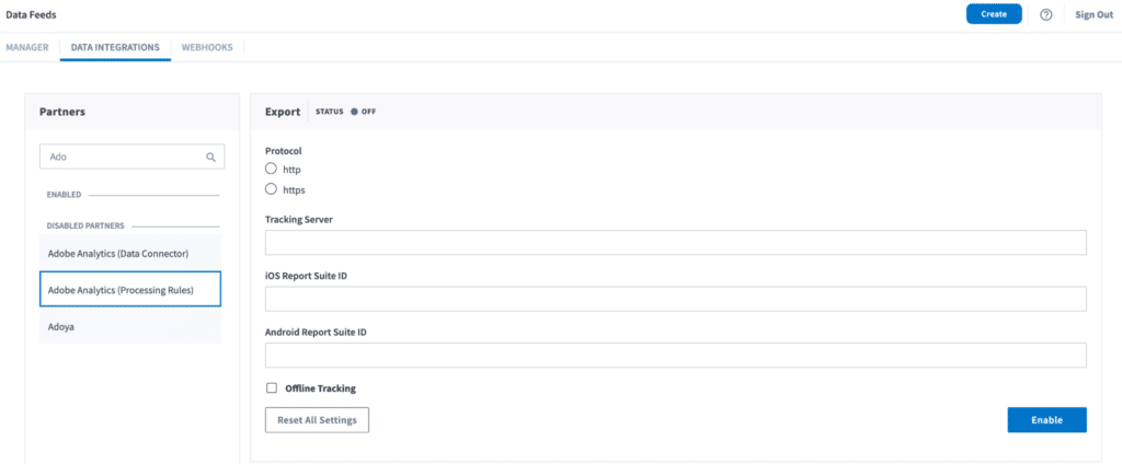 Screenshot of the data integration process between Branch and Adobe Analytics.